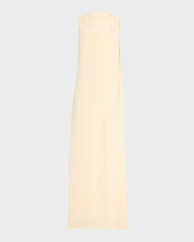 Draped Shoulder Cape Caftan Gown